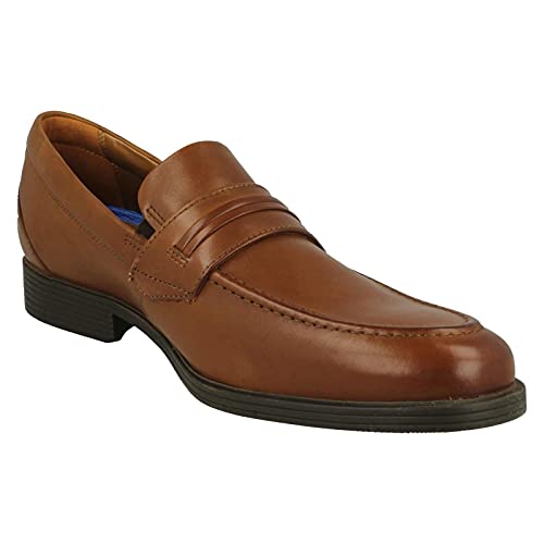 Image of Clarks Mens Whiddon Loafer Black Leather Loafers