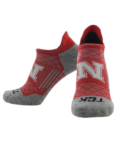 NCAA No Show Tab Socks - Nebraska Cornhuskers Scarlet/White Large