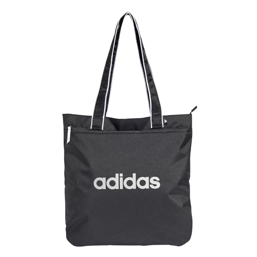 adidas Damen LINEAR ESSENTIALS SHOPPER, Black/Silver Metallic/White, One Size