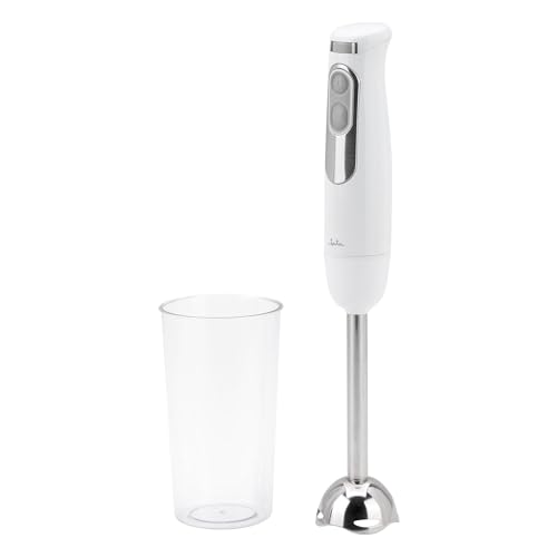 JATA JEBT1818 - Batidora de Mano 700 W. Velocidad Ajustable. Función TURBO cpm 14500 RPM. Doble Cuchilla Acero Inoxidable. Incluye Vaso de 600 ml.