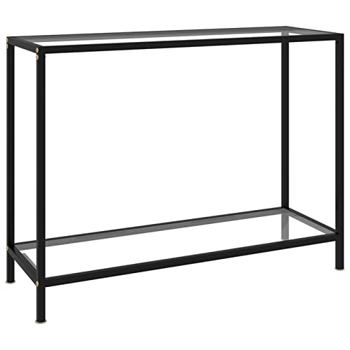 Xichuzi Mesa de Consola Transparente Vidrio Templado 100x35x75 cm, Mesa Entrada, Mesa Recibidor Estrecha, Mesa De Centro Salon, Mesa Auxiliar, Mueble Entrada