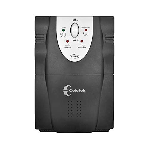 Estabilizador Coletek ES-3200VA Preto,Tensão nominal de entrada bivolt automático e saída 115V, 6 To