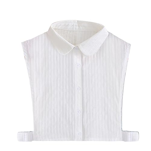 Tandou - Blusa Camisa de algodón para mujer, cuello extraíble, accesorio para jersey 2 Talla única