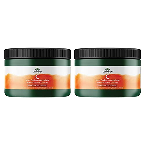 Swanson Buffered Sodium Ascorbate Vitamin C Powder 4.23 Ounce (120 g) Pwdr (2 Pack)