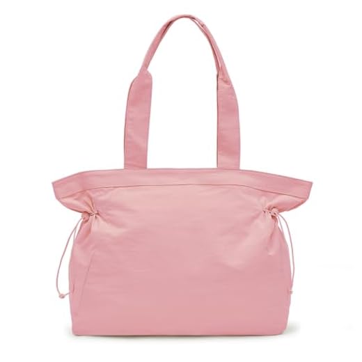 PAIRBIRDS Sacolas femininas de 18 L com ajuste lateral Hobo, bolsa de compras dobrável, bolsa de ombro para academia, trabalho, viagens, Blush rosa