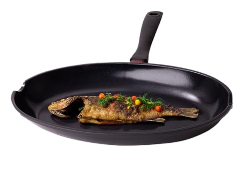 Alva Energy Ceramic Nonstick Fish Pan, 13.7 Inch Oval Frying Pan, Lightweight Aluminum Skillet, Easy-Clean Nonstick Cookware With Even Heat