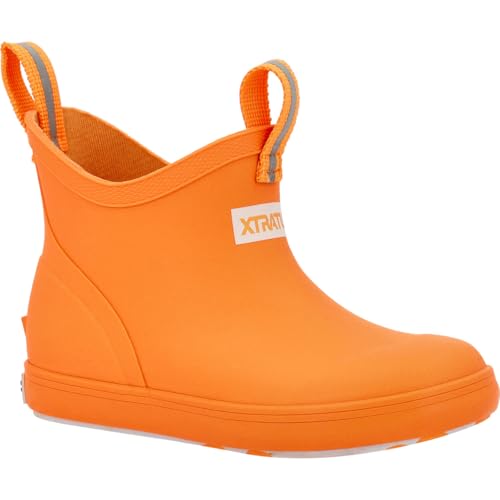 Xtratuf Little Kids Ankle Deck Boot, Neon Orange, Size 7(M)