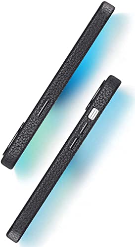 Coque iPhone 13 Pro cuir véritable blanc pour charge induction
