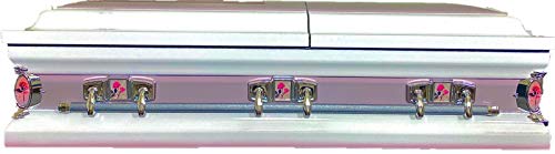 Beautiful Orchid/White Trimmed In Pink 18Ga Casket #TOP1