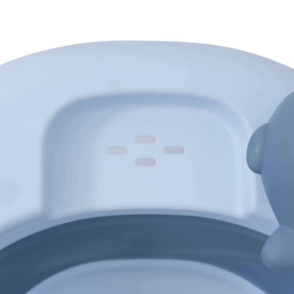 Składana wanna dla niemowląt Interbaby 80x47x21 cm | Składana wanna dla niemowląt z kubkiem do płukania, antypoślizgowa, szczelna nasadka | przenośna, łatwa do przechowywania, wygodna, niebieska