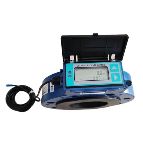 Ultrasonic Flow Meter - Flow Control Meter with Clamp-on Transducers LCD Display Liquid Water Flow Control Meter
