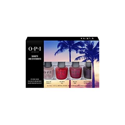 OPI Nail Polish, Sunsets and Statements, Nail Polish Mini Gift Set, 4 x 3.75ml Cover