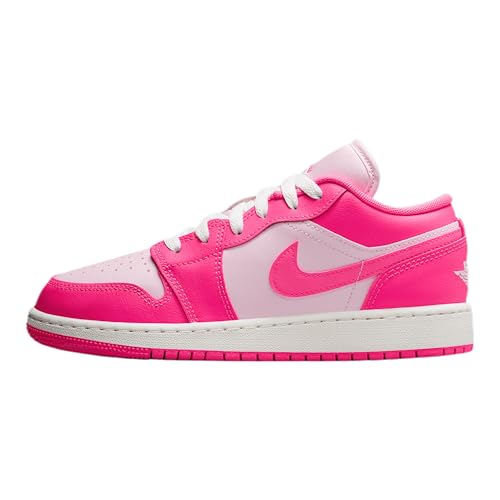 Air Jordan 1 Low Big Kids' Shoes (553560-661, Pink Foam/Summit White/Hyper Pink)