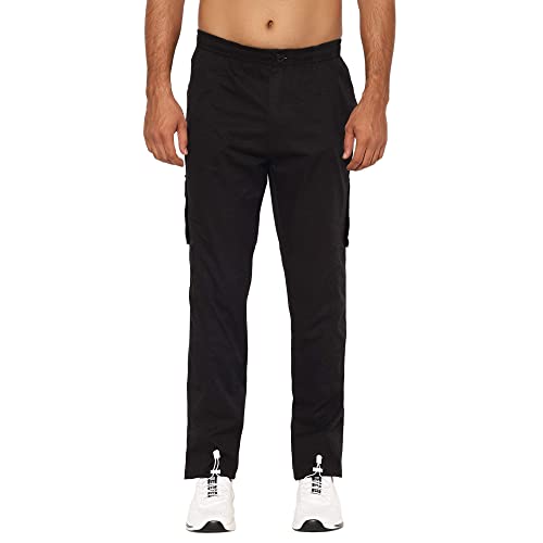 Image of SAPPER Regular Fit Cotton Cargo Pants for Men| Utility Pockets with Zippers| Elasticated Waistband with Belt Loops & Internal Drawcords| Also Available in Plus Sizes | L to 5XL