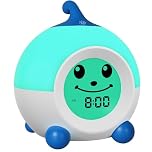 I·CODE Teach Me Time Kids Alarm Clock, Children's Sleep Trainer with Emoji,Toddler Sleep Aid Night Light with Auto-Off Timer,Perfect for 2-9 Years Old Younger Children (Blue)