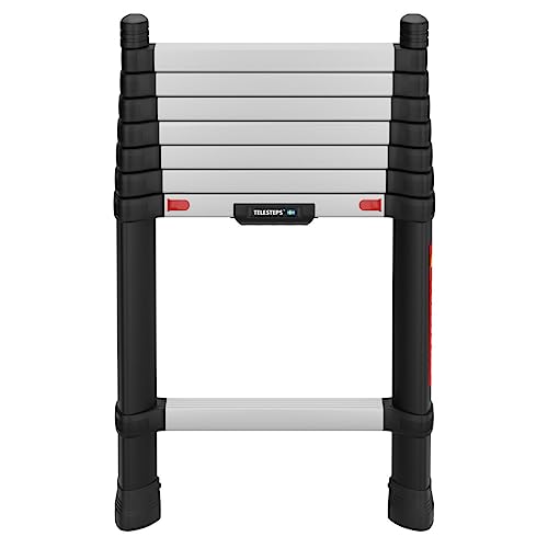 Teleskopleiter 2,6m von TELESTEPS I Made in Sweden I Prime Line I Kompakte Qualitätsleiter mit patentiertem Premium Design I Dreieckige Holme I EN 131 Zertifiziert I 72226-541
