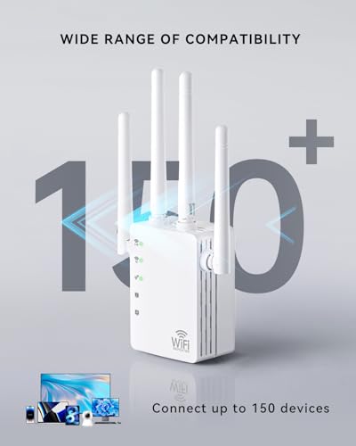 Image of 2025 WiFi Extenders Signal Booster with Dual Band 5GHz /2.4GHz, Long Range Up to 13888 sq. ft & 150+ Devices, Internet Extender WiFi Booster, WiFi Extenders Signal Booster for Home and Outdoors