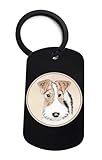 Llavero de alambre para pintura de raza de perro Fox Terrier, llavero de coche