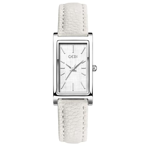 Image of Quartz Watch for Women, Lady Stylish Square Dress Watch with Leather Strap and Sapphire Crown