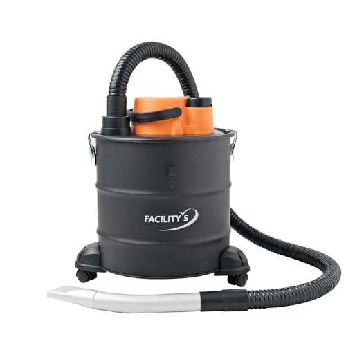 FACILITYS Aspirateur à Cendres Chaudes 1200W 18L en Métal - Aspirateur poêle à pellets et cheminée, jusqu'à 60°C avec Fonction...