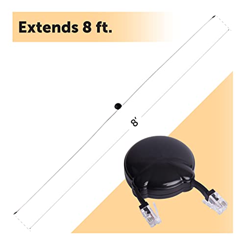 Cordon téléphonique Softalk noir 2,4 m câble spiralé pour combiné fixe - 2