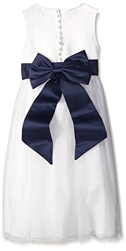 Sweet Kids Satin Preformed Bow Adjustable Sash Belt Navy M/Girls 2-62