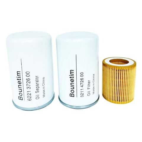 Filter Kit 6221372600 Air Oil Separator 6211472600 Oil Filter 6211473700 Ailr Filter Compatible with Quincy Air Compressor Replacement Filter, Filtration Parts for Compressor QGS QRS Cover