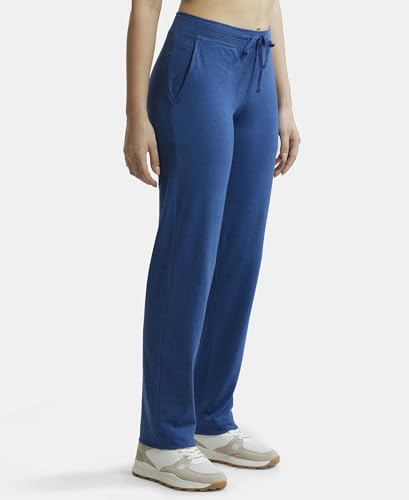 Image of Jockey 1302 Women Super Combed Cotton Elastane Stretch Relaxed Fit Trackpants with Side Pockets
