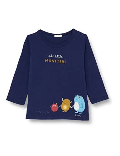 United Colors of Benetton Bébé garçon Tee-shirt M/L 3atna101k T SHIRT MANCHES LONGUES, Bleu Foncé 252, 12 mois EU Cover