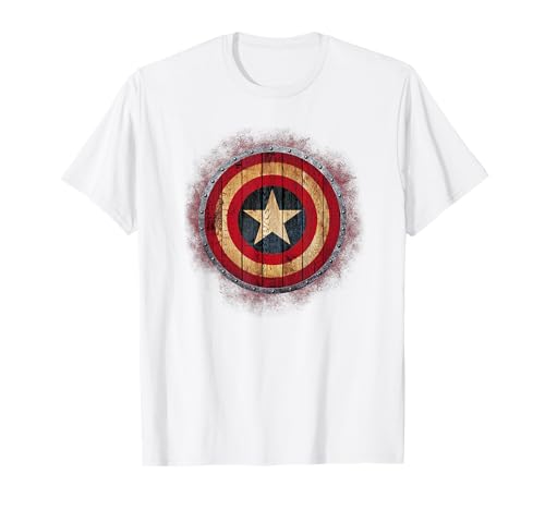Marvel Captain America Wooden Shield Logo T-Shirt