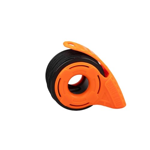 Tactical Utility Cord Dispenser for Micro Paracord – Pre-Loaded with 125 feet of Black Micro Paracord (Orange)