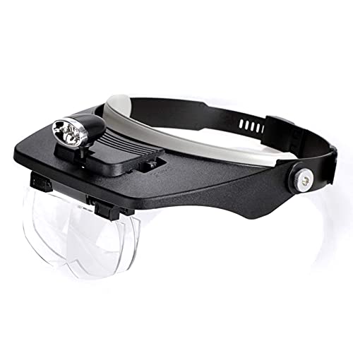 Loupe bandeau YCQYM pour couture et artisanat de montre avec éclairage intégré et 4 verres