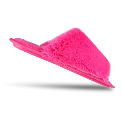 Jessica Simpson Women's Plush Faux Fur Fuzzy Slide on Open Toe Slipper with Memory Foam4