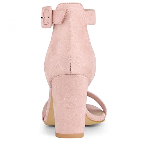 Image of Allegra K Women's Open Toe Chunky High Heel Buckle Ankle Strap Sandals