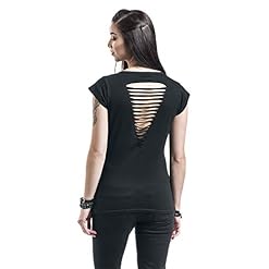 Queen Freddie – Stage Photo Femme T-Shirt Manches Courtes Noir Regular/Coupe Standard - Les Beatles, Paul McCartney, John Lennon, RIngo Starr, George Harrison Queen Freddie - Stage Photo Femme T-Shirt Manches Courtes Noir Regular/Coupe Standard – Image 5