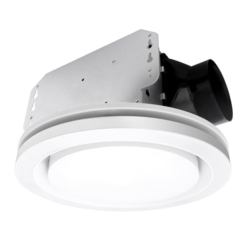 Image of Akicon Bathroom Exhaust Fan with Light, 90 CFM, 1.5 Sones