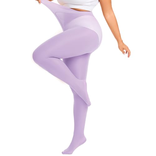 Image of American Trends Plus Size Tights for Women Semi Opaque Stockings High Waist Pantyhose Nylons Soft Stretchy Tights