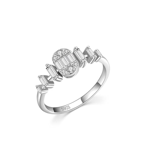 Bague alliance femme style elegant en argent 925 et oxydes de zircon brillants