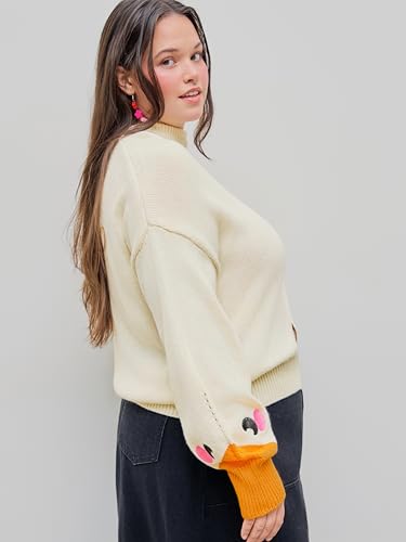 CIDER Women’s Goose Graphic Sweater Cute Knit Chunky Cropped Sweater Pullover Tops4