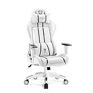 Diablo X-One 2.0 Gaming Stoel Gamestoel Bureaustoel Verstelbare Armleuningen Ergonomisch Ontwerp Nek- / Lendenkussen Imitatieleer Kantelfunctie Wit-Zwart Normal (L)