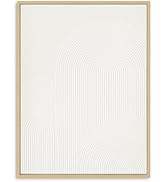 XMMPOT Contemporary White Textured Wall Art: Retro Plaster Geometric Abstract Painting Line Spira...
