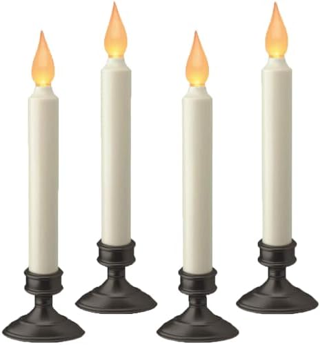 Xodus Battery Operated LED Window Candles, Dusk to Dawn Sensor, 4 Pack