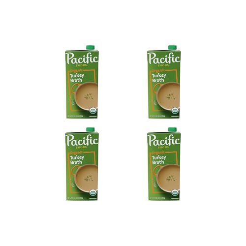 Pacific Foods Organic Turkey Broth, 32 Ounce (Pack of 4)