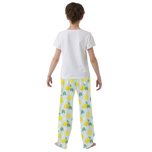 ZZKKO Lemon Flower Tropical Fruit Boys Pants for Kids Jogger Pants with Pockets S-XL3