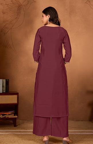 Image of Women Straight-Cut Kurta Pant Set with Subtle Golden Lace Embellishment | Elegant Ethnic Wear for Festive, Office & Casual Use