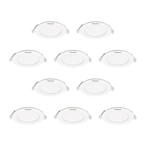 Image of Panasonic 10 Watt LED Panel Light | Panel Light with Integrated Driver | Cutout - 129mm (Round, Warm White - Pack of 10)