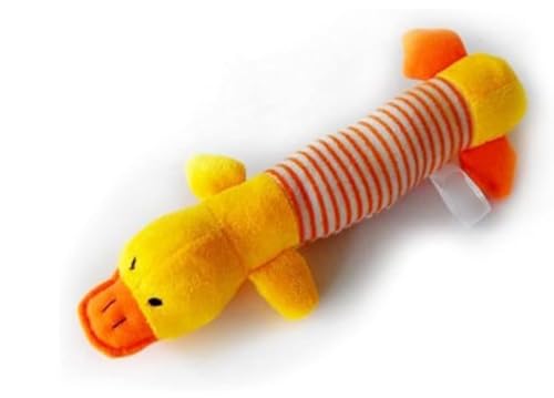 Juguete mordible para perros de peluche amarillo con sonido