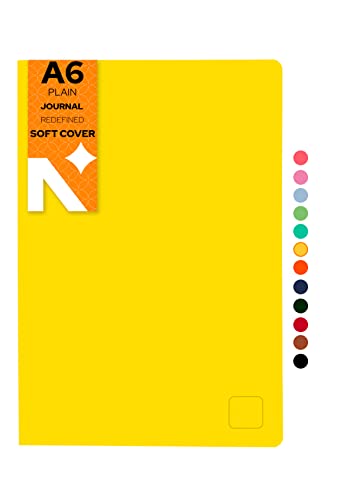 Image of NEORAH - A6 Notebook SOFT COVER | Journal REFILL | Unruled Notebook Journal | 110 GSM | 160 pages (Size 14.8 cm x 10.5 cm) Planner Journaling Writing Note Taking Diary-YELLOW