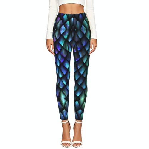 Leggings de compresión suaves para mujer con estampado de dragón 3D místico 2