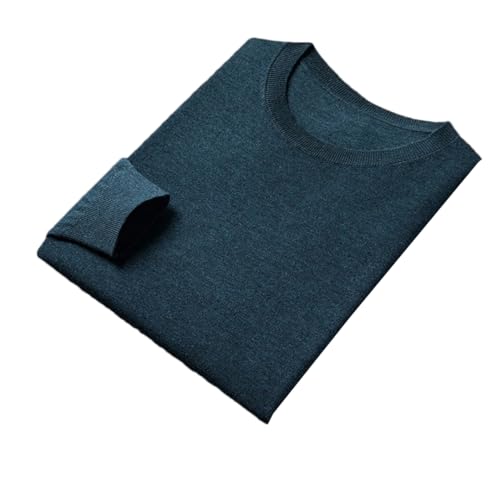 Men's Lightweight Round Neck Long Sleeve Knit Sweater Thin Breathable Work Jumpers